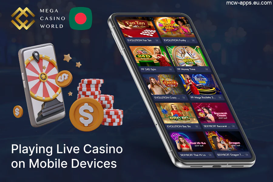 MCW Live casino on mobile devices