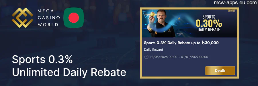 MCW: An Unlimited 0.3% Daily Sports Rebate