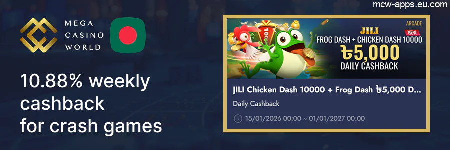 MCW: 10.88% Weekly Cashback on Crash Games