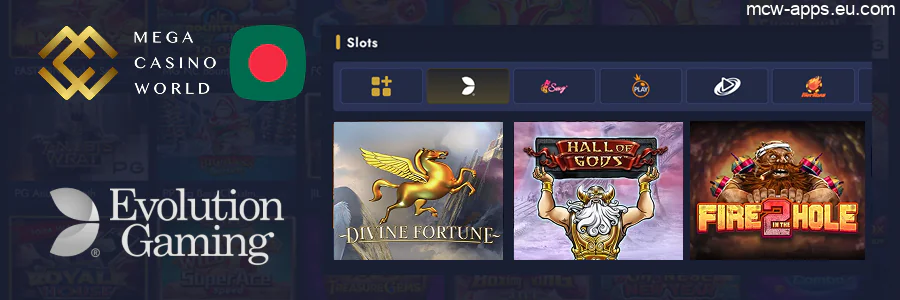 MCW top slot titles from Evolution Gaming