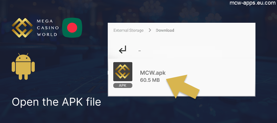Tap the downloaded MCW APK file